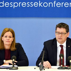 Nancy Faeser, Thorsten Schäfer-Gümbel, Pressekonferenz zum Arbeitsprogramm